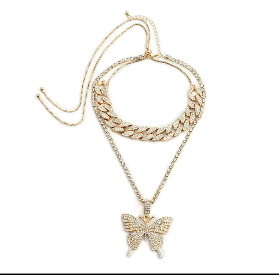 Double layer Butterfly Necklace