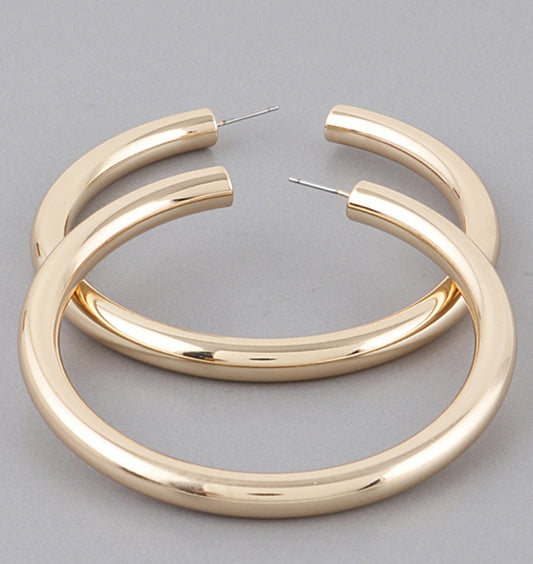 Silver or Gold Shiny Hoops