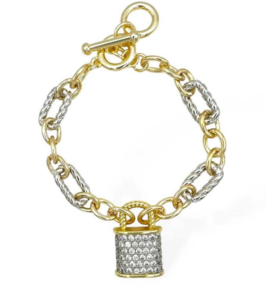 14kt gold lock charm