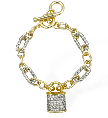 14kt gold lock charm