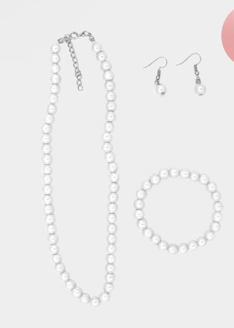 Single strand Pearl necklace set