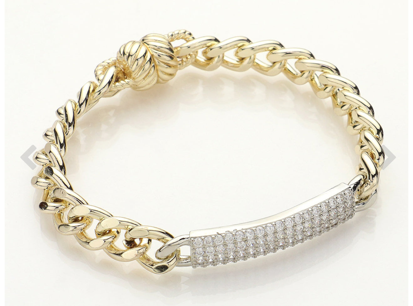 Pave bar link bracelet