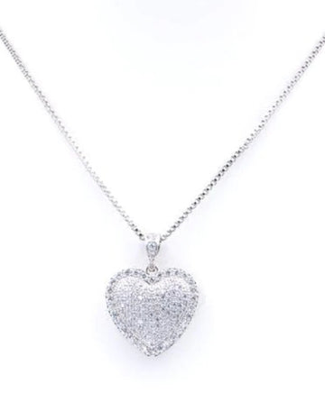 CZ heart pendant Necklace