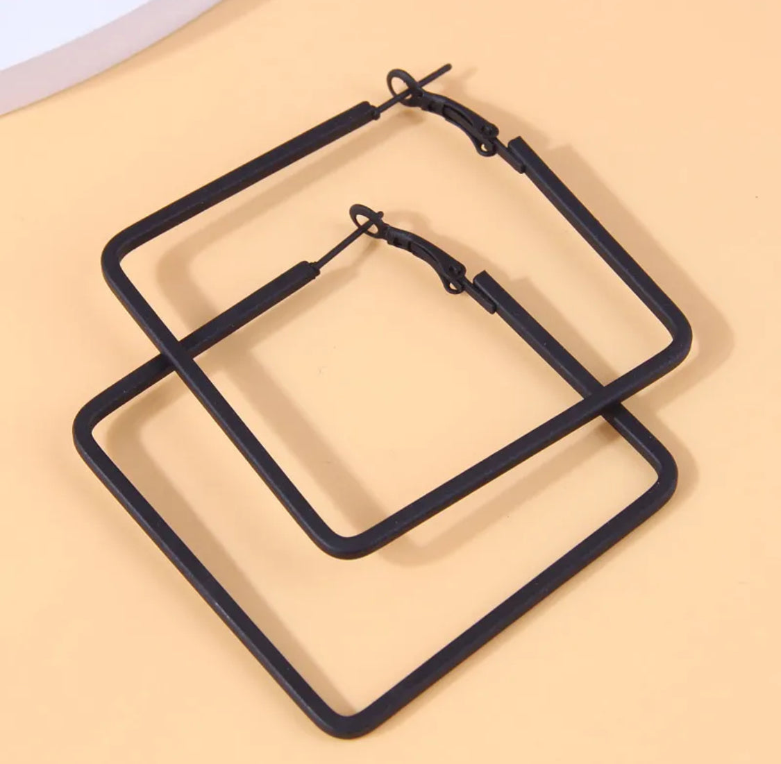 Matte Black Square Earrings