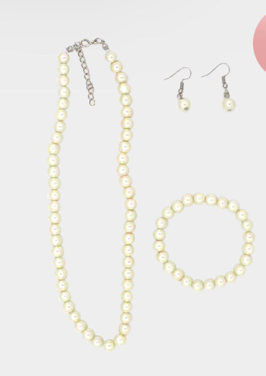 Single strand Pearl necklace set