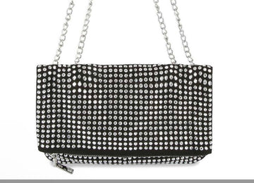 Front Flap Rhinestone Studded Bag