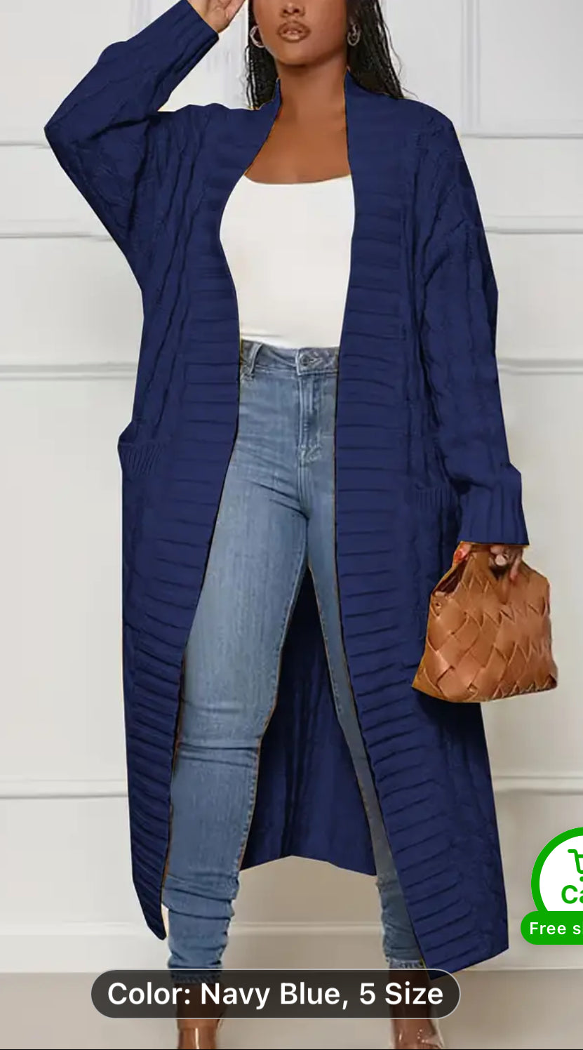 Navy Long Cardigan