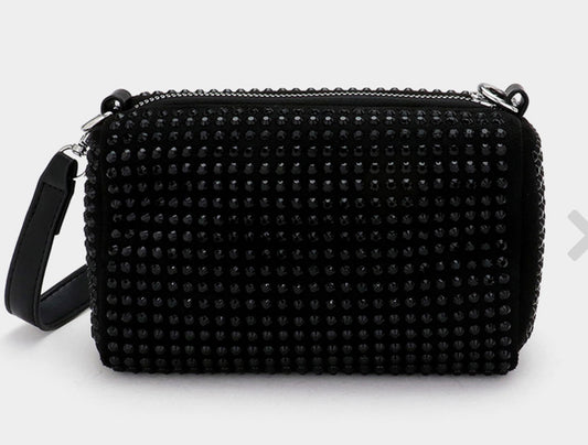 Bling Faux Leather Crossbody Bag