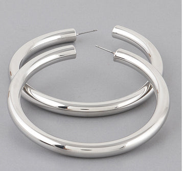 Silver or Gold Shiny Hoops