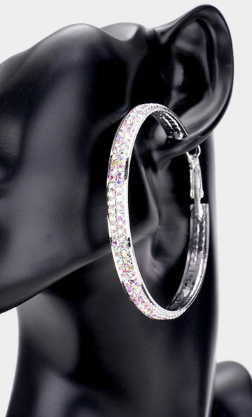 Hoops Large Silver/AB earring