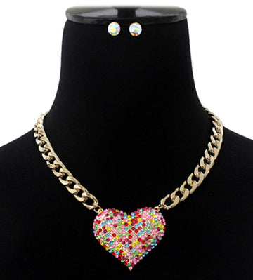 Multi Color Heart Necklace