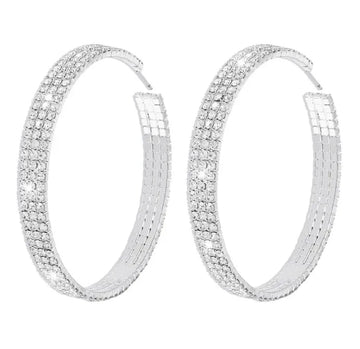 Earring Rhinestone Hoop  (Large)