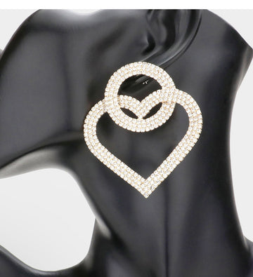 Rhinestone Heart Earrings