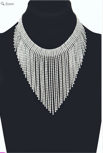 Rhinestone Fringe Necklace