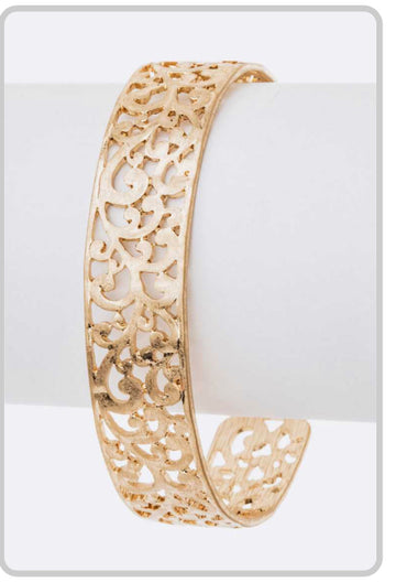 Gold Cutout Adj. Bangle