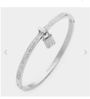 Pave lock Bangle